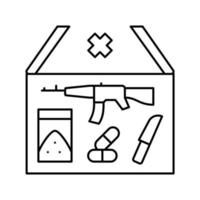 illustrazione vettoriale dell'icona della linea di merci vietate
