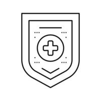 illustrazione vettoriale dell'icona della linea di protezione della salute medica