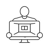 illustrazione vettoriale dell'icona della linea di interior designer
