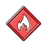 Pericolo fuoco colore icona vettore illustrazione