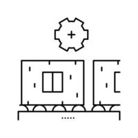 illustrazione vettoriale dell'icona della linea di produzione della parete della casa