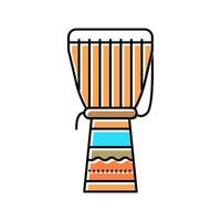 tamburo africa musicista tradizionale strumento colore icona illustrazione vettoriale
