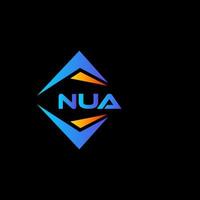 nua astratto tecnologia logo design su nero sfondo. nua creativo iniziali lettera logo concetto. vettore