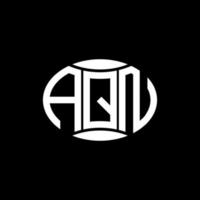 aqn astratto monogramma cerchio logo design su nero sfondo. aqn unico creativo iniziali lettera logo. vettore