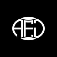 af astratto monogramma cerchio logo design su nero sfondo. af unico creativo iniziali lettera logo. vettore