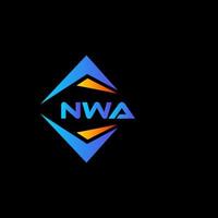 nwa astratto tecnologia logo design su nero sfondo. nwa creativo iniziali lettera logo concetto. vettore