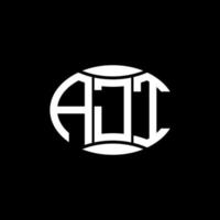 ajt astratto monogramma cerchio logo design su nero sfondo. ajt unico creativo iniziali lettera logo. vettore