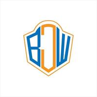 bjw astratto monogramma scudo logo design su bianca sfondo. bjw creativo iniziali lettera logo. vettore