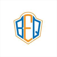beq astratto monogramma scudo logo design su bianca sfondo. beq creativo iniziali lettera logo. vettore