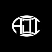 aji astratto monogramma cerchio logo design su nero sfondo. aji unico creativo iniziali lettera logo. vettore