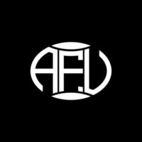 afu astratto monogramma cerchio logo design su nero sfondo. afu unico creativo iniziali lettera logo. vettore