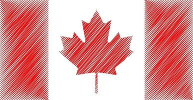 bandiera di schizzo del Canada vettore