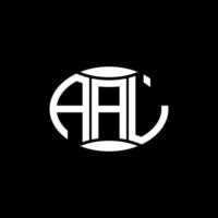 aal astratto monogramma cerchio logo design su nero sfondo. aal unico creativo iniziali lettera logo. vettore