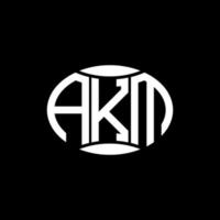 akm astratto monogramma cerchio logo design su nero sfondo. akm unico creativo iniziali lettera logo. vettore