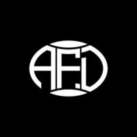 af astratto monogramma cerchio logo design su nero sfondo. af unico creativo iniziali lettera logo. vettore