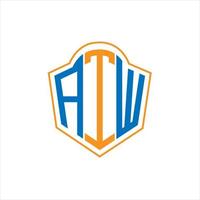 atw astratto monogramma scudo logo design su bianca sfondo. atw creativo iniziali lettera logo. vettore