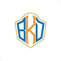 bk astratto monogramma scudo logo design su bianca sfondo. bk creativo iniziali lettera logo. vettore