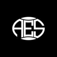 aes astratto monogramma cerchio logo design su nero sfondo. aes unico creativo iniziali lettera logo. vettore