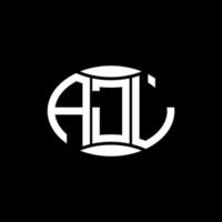 ajl astratto monogramma cerchio logo design su nero sfondo. ajl unico creativo iniziali lettera logo. vettore