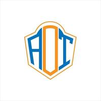 aot astratto monogramma scudo logo design su bianca sfondo. aot creativo iniziali lettera logo. vettore