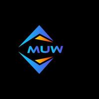 muw astratto tecnologia logo design su nero sfondo. muw creativo iniziali lettera logo concetto. vettore