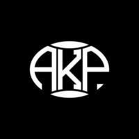 akp astratto monogramma cerchio logo design su nero sfondo. akp unico creativo iniziali lettera logo. vettore