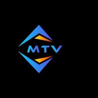 mtv astratto tecnologia logo design su nero sfondo. mtv creativo iniziali lettera logo concetto. vettore