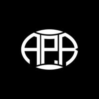 apr astratto monogramma cerchio logo design su nero sfondo. apr unico creativo iniziali lettera logo. vettore