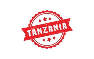 Tanzania gomma da cancellare francobollo con grunge stile su bianca sfondo vettore