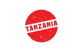 Tanzania gomma da cancellare francobollo con grunge stile su bianca sfondo vettore