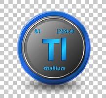 elemento chimico tallio. simbolo chimico con numero atomico e massa atomica. vettore