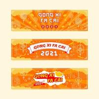 gong xi fa cai festival banner vettore