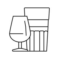 illustrazione vettoriale dell'icona della linea di produzione del vetro della tazza