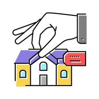 assistenza noleggio proprietà tenuta casa colore icona vettore illustrazione