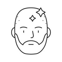 uomo barbuto con illustrazione vettoriale dell'icona della linea della testa rasata