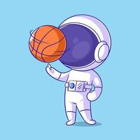 il astronauta è Filatura il pallacanestro così grande vettore