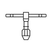 rubinetto chiave inglese attrezzo linea icona vettore illustrazione