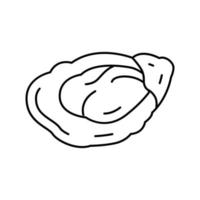 illustrazione vettoriale dell'icona della linea di frutti di mare di ostrica