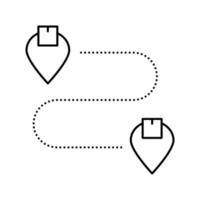 direzione di consegna segni gps icona linea illustrazione vettoriale