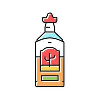 illustrazione vettoriale dell'icona del colore della bevanda alcolica di tequila