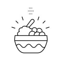illustrazione vettoriale dell'icona della linea del piatto di cibo per la colazione