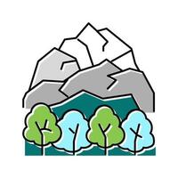 illustrazione vettoriale dell'icona del colore del paesaggio della tundra