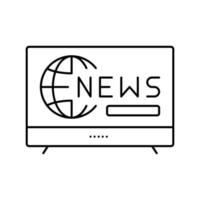 illustrazione vettoriale dell'icona della linea di notizie televisive