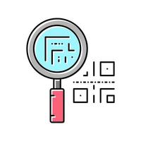 illustrazione isolata del vettore dell'icona del colore del codice QR di ricerca