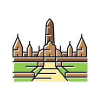 illustrazione vettoriale dell'icona del colore dell'edificio storico di ayutthaya