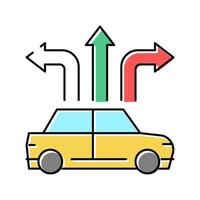 illustrazione vettoriale dell'icona del colore delle indicazioni stradali dell'auto