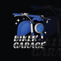 mano disegnato moderno motociclista logo design vettore