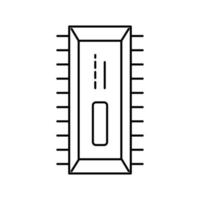 illustrazione vettoriale dell'icona della linea di produzione di semiconduttori microchip