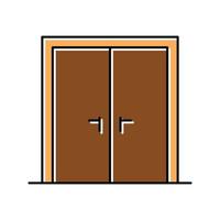 illustrazione vettoriale dell'icona del colore della doppia porta in legno