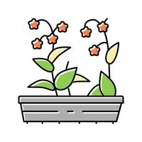 illustrazione vettoriale dell'icona del colore del giardinaggio dei fiori